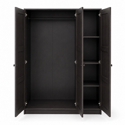 IKEA RAKKESTAD 3-Door Wardrobe – Black-Brown – 117 × 55 × 176 cm