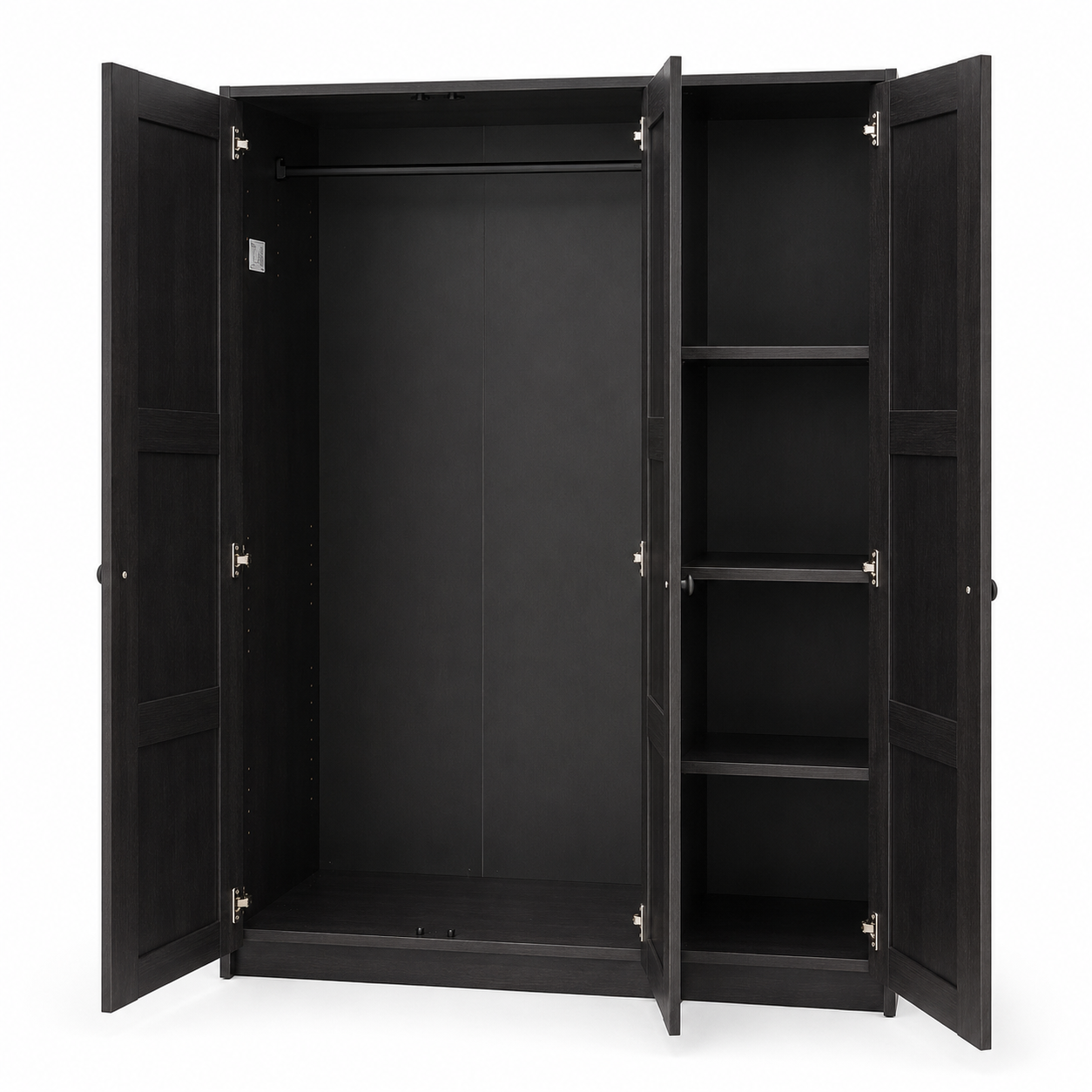 IKEA RAKKESTAD 3-Door Wardrobe – Black-Brown – 117 × 55 × 176 cm