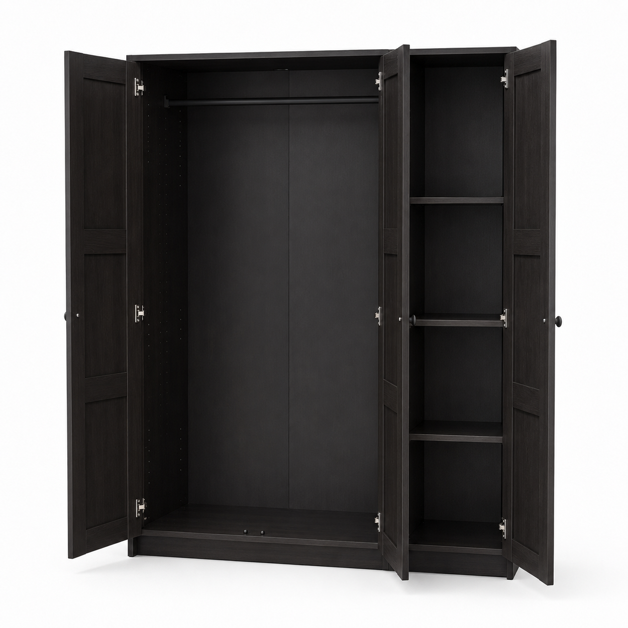 IKEA RAKKESTAD 3-Door Wardrobe – Black-Brown – 117 × 55 × 176 cm