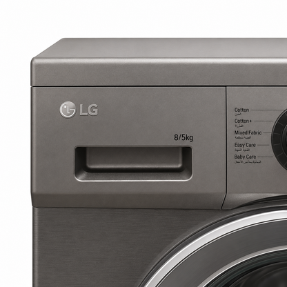 LG F4J3TMG5P Washer Dryer Combo – 8kg Wash / 5kg Dry – Platinum Silver