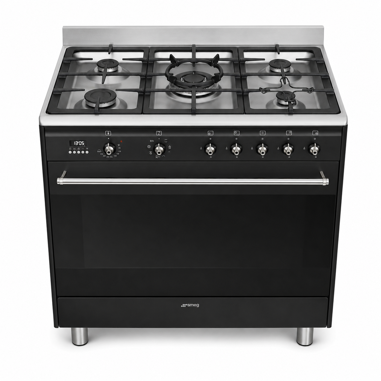 Smeg SSA91MAA9 90cm 5-Burner Dual-Fuel Cooker – Anthracite – 115L Oven