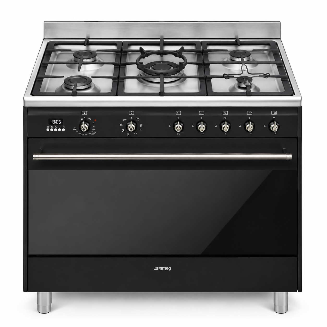 Smeg SSA91MAA9 90cm 5-Burner Dual-Fuel Cooker – Anthracite – 115L Oven