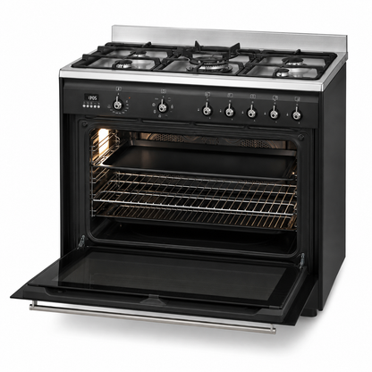 Smeg SSA91MAA9 90cm 5-Burner Dual-Fuel Cooker – Anthracite – 115L Oven