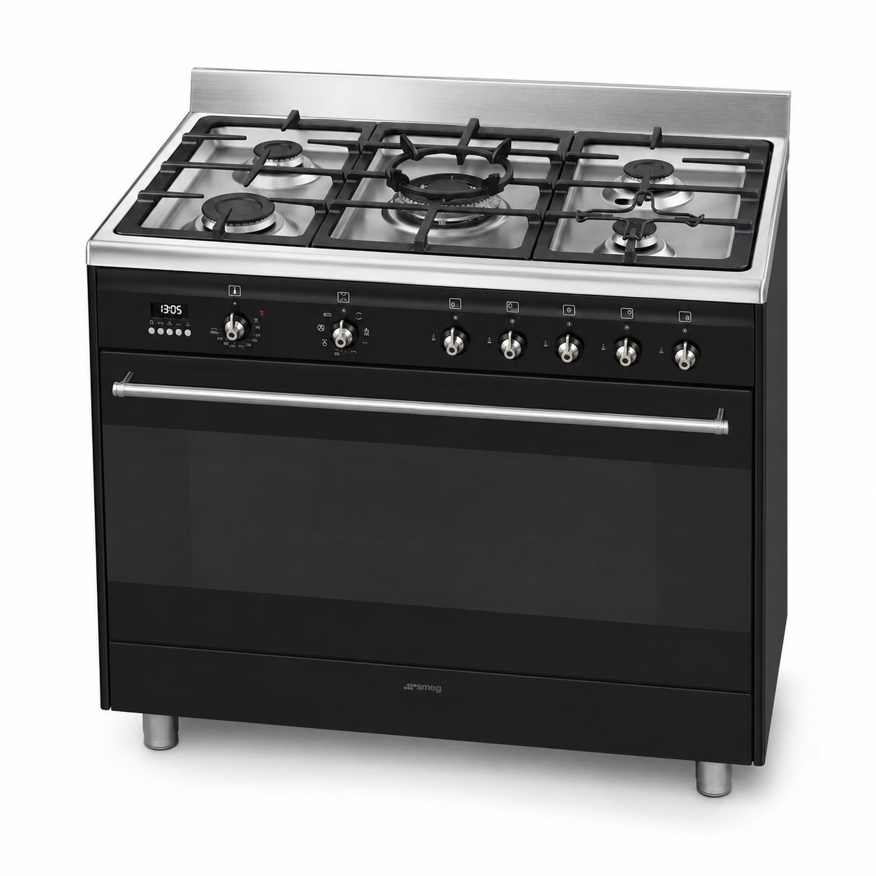 Smeg SSA91MAA9 90cm 5-Burner Dual-Fuel Cooker – Anthracite – 115L Oven