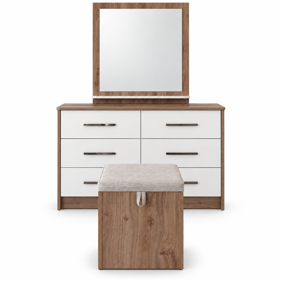 Home Centre Etna 6-Piece King Bedroom Set – Oak & White – 180 × 200 cm