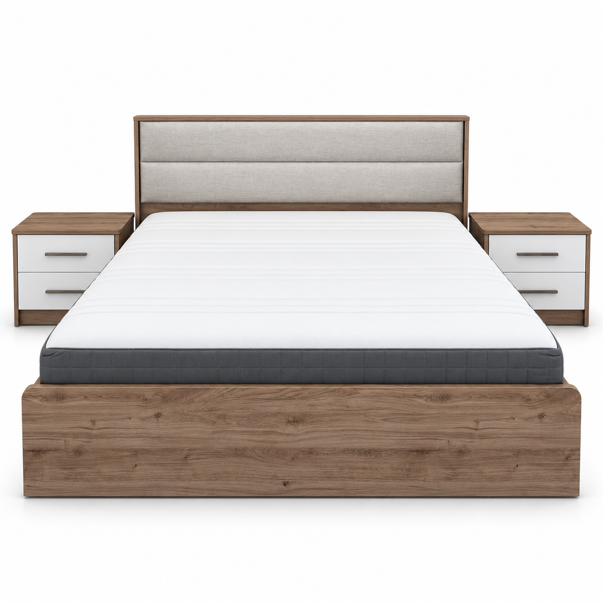 Home Centre Etna 6-Piece King Bedroom Set – Oak & White – 180 × 200 cm