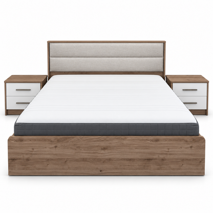 Home Centre Etna 6-Piece King Bedroom Set – Oak & White – 180 × 200 cm