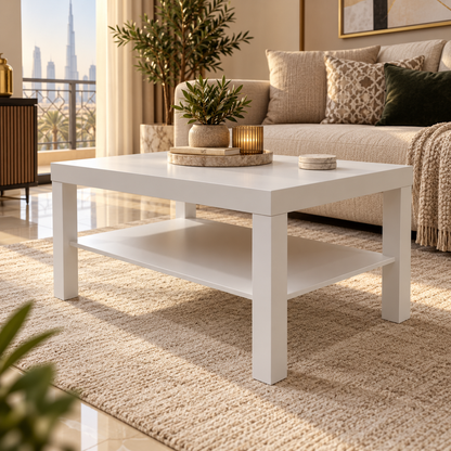 IKEA LACK Coffee Table with Lower Shelf – 90 × 55 cm – White