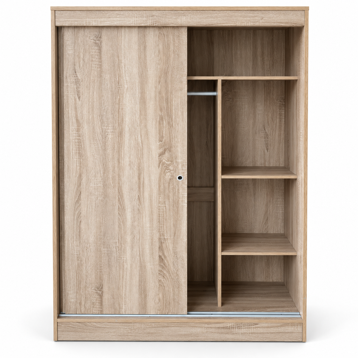 Home Centre Otis 2-Door Sliding Wardrobe – 162 cm Wide – Oak