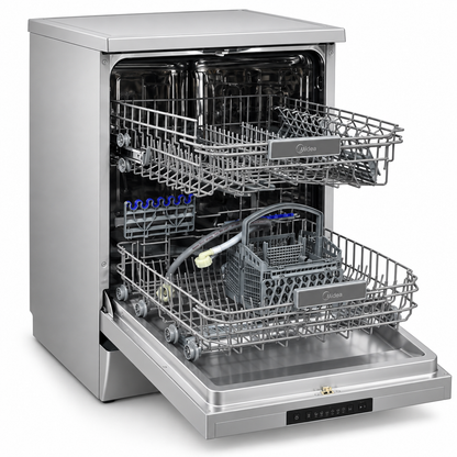 Midea WQP14-7605V-S 14-Place Freestanding Dishwasher – Silver
