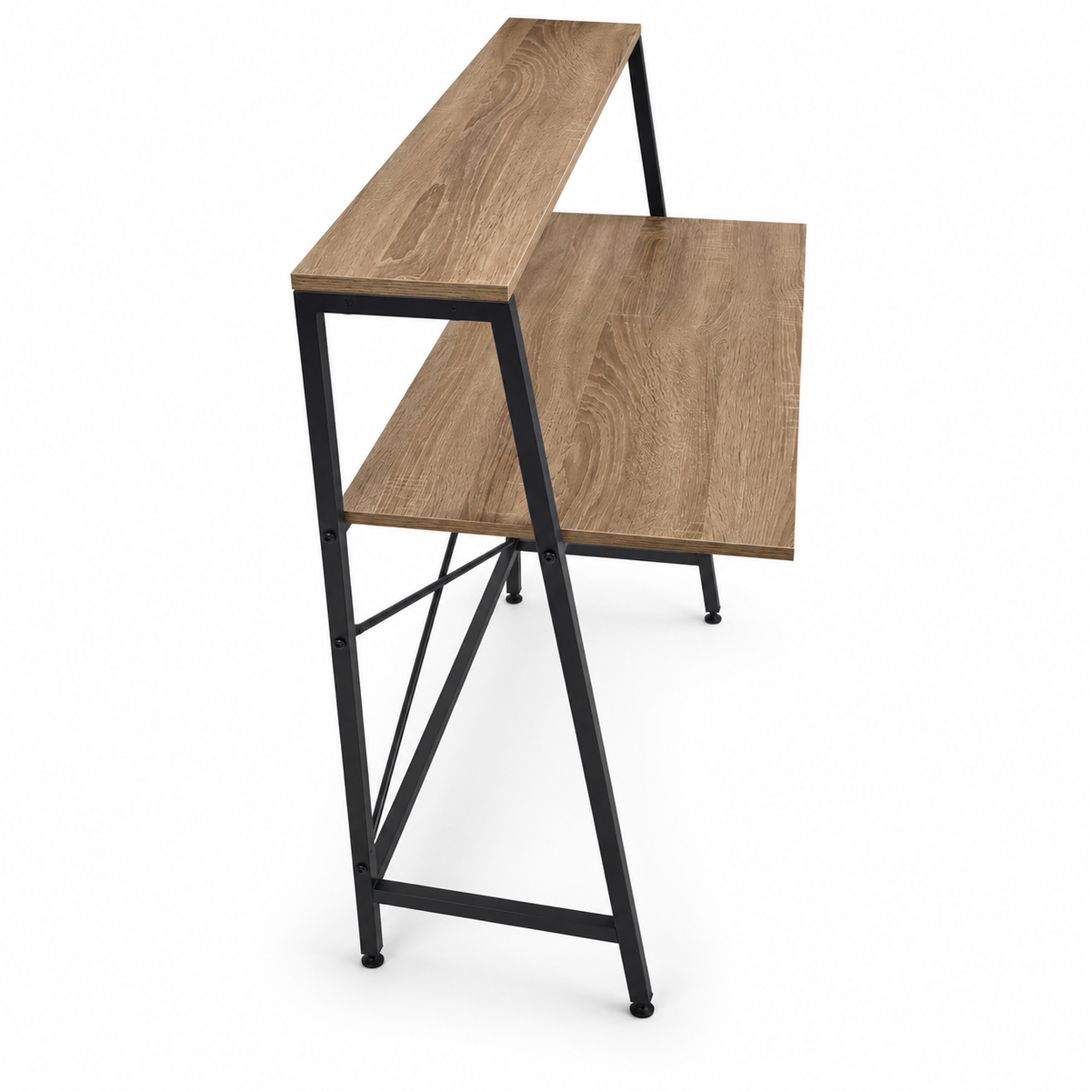 Home Box Movo Gallery Study Desk with Upper Shelf – Brown & Black – 100 × 60 cm