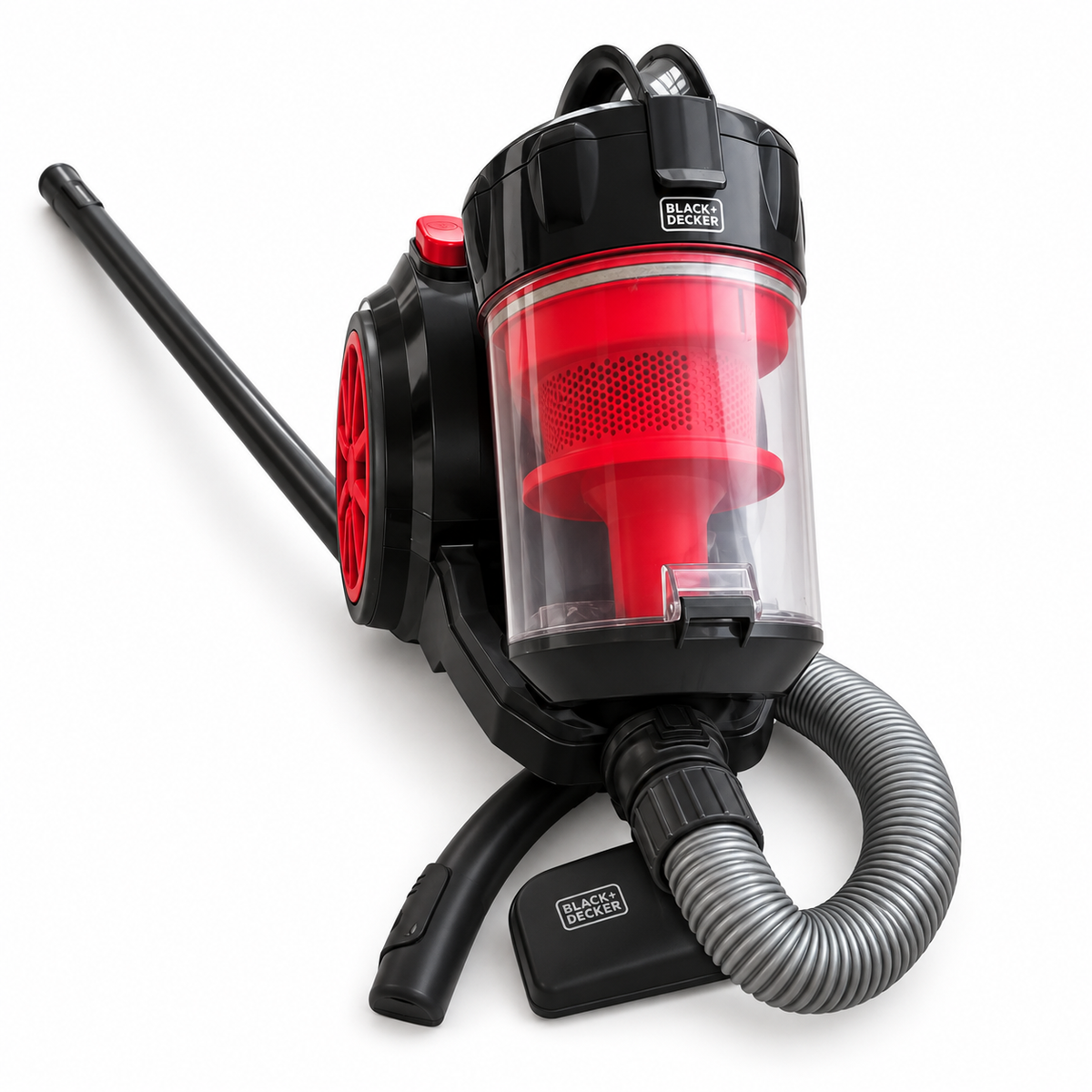 BLACK+DECKER VM1680 1600W Multicyclonic Bagless Vacuum Cleaner – Black & Red