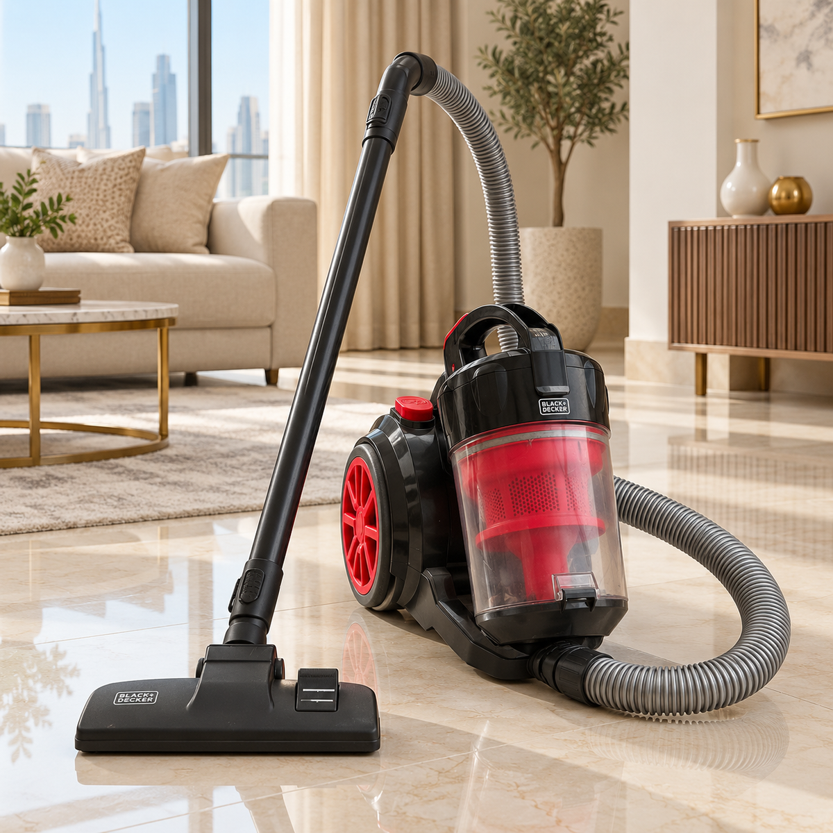 BLACK+DECKER VM1680 1600W Multicyclonic Bagless Vacuum Cleaner – Black & Red
