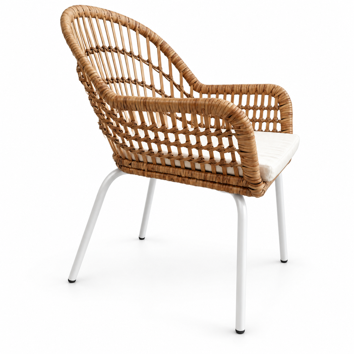 IKEA NILSOVE Chair with Armrests – Rattan / White