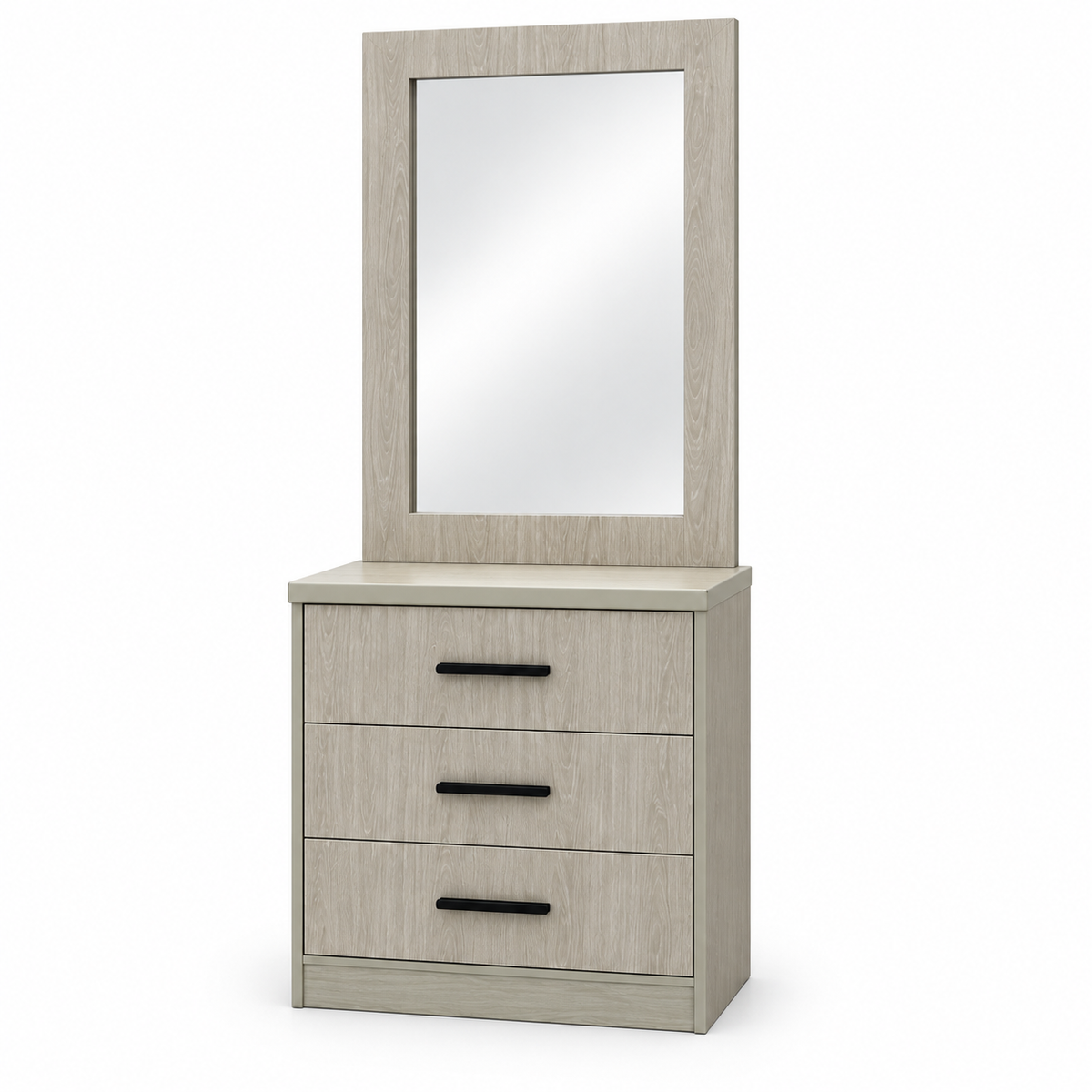 Home Box Liora King Bedroom Set with Mattress & 6-Door Mirrored Wardrobe – 180 × 200 cm – Light Oak