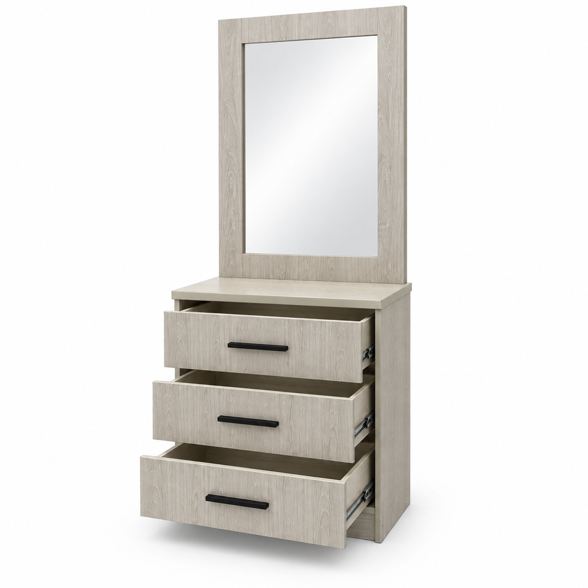 Home Box Liora King Bedroom Set with Mattress & 6-Door Mirrored Wardrobe – 180 × 200 cm – Light Oak
