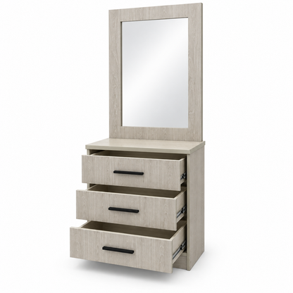 Home Box Liora King Bedroom Set with Mattress & 6-Door Mirrored Wardrobe – 180 × 200 cm – Light Oak