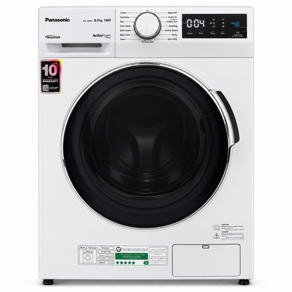 Panasonic NA-16MG1WAE 8kg Front Load Inverter Washing Machine – 1400 RPM – White