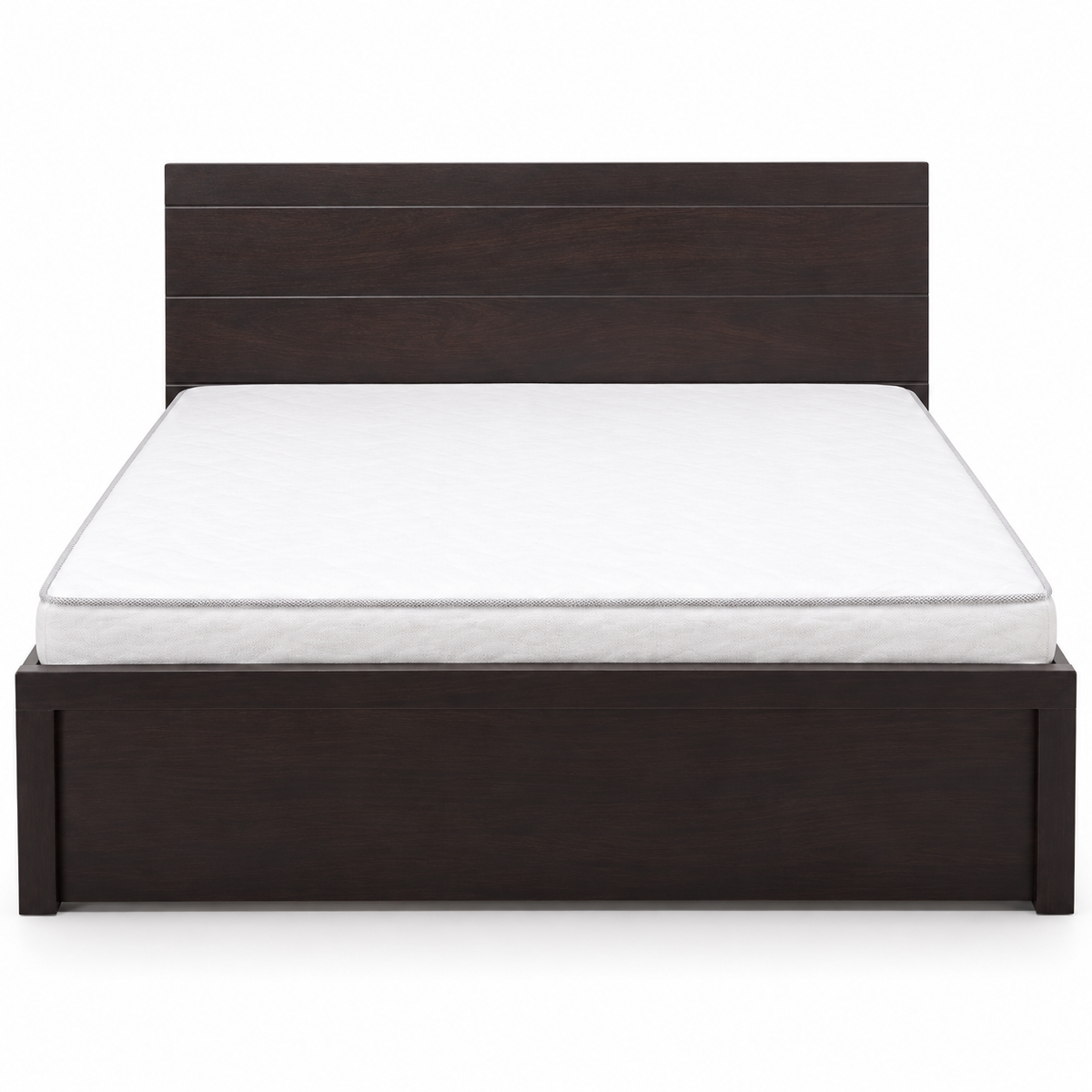 Home Box Bevel King Bed with Mattress – 180 × 200 cm – Dark Brown