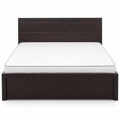 Home Box Bevel King Bed with Mattress – 180 × 200 cm – Dark Brown