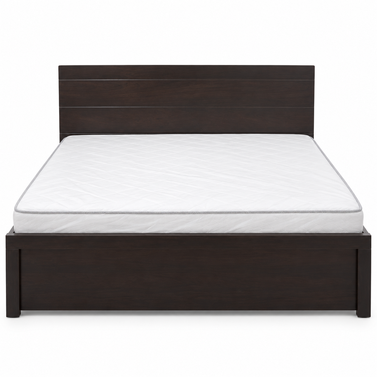 Home Box Bevel King Bed with Mattress – 180 × 200 cm – Dark Brown