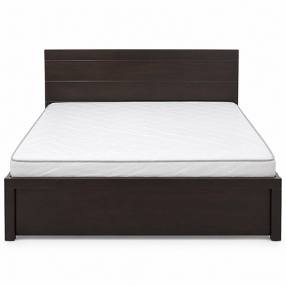 Home Box Bevel King Bed with Mattress – 180 × 200 cm – Dark Brown