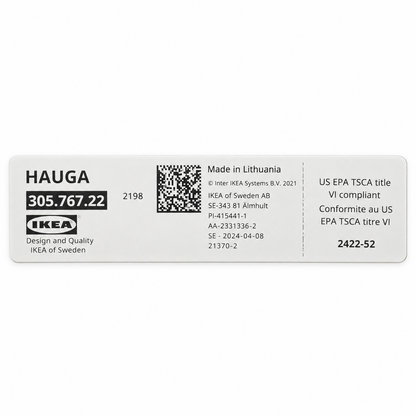 IKEA HAUGA 6-Seater Dining Table – White/Birch Veneer – 168 × 74 cm