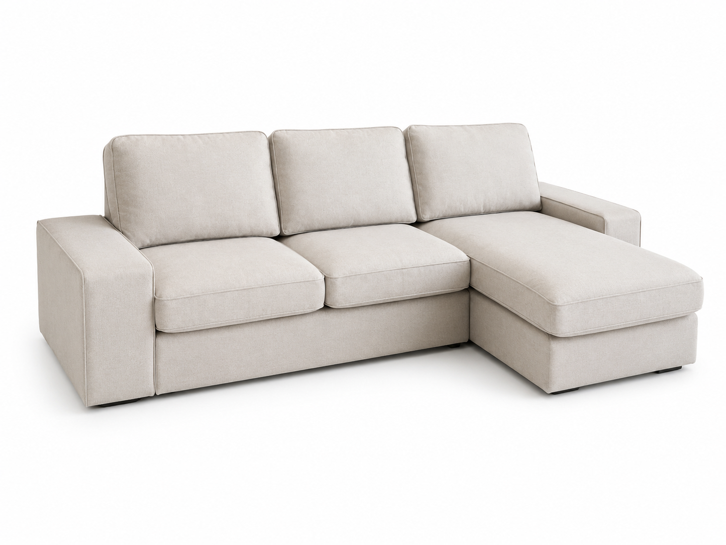 IKEA KIVIK 3-Seat Sofa with Chaise Longue | Tresund Light Beige