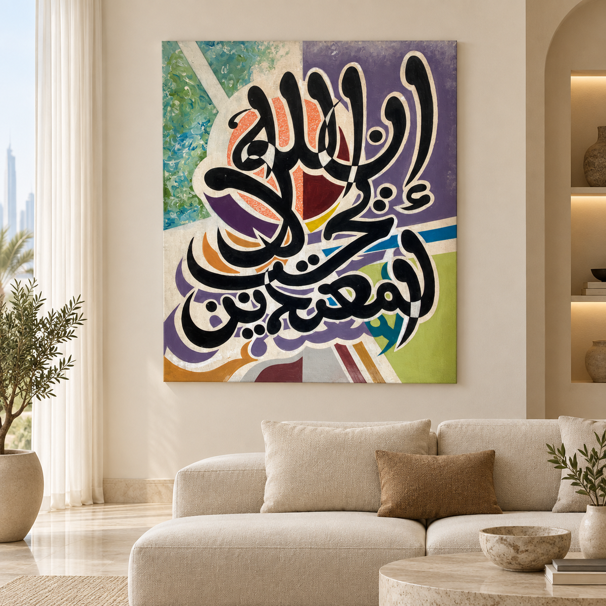 Modern Islamic Arabic Calligraphy Canvas Wall Art – Multicolour
