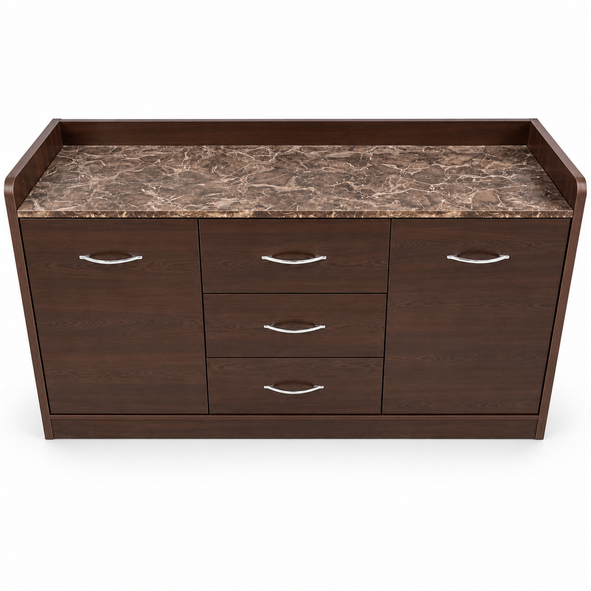 Home Box Arlington Marble Top Sideboard – Brown – 142.2 × 45.7 × 86.4 cm