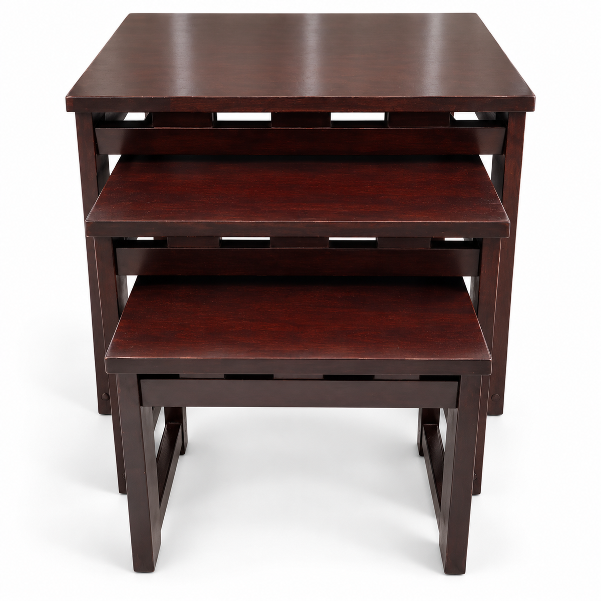 Home Centre Espresso Nesting Tables – Set of 3 – Dark Brown