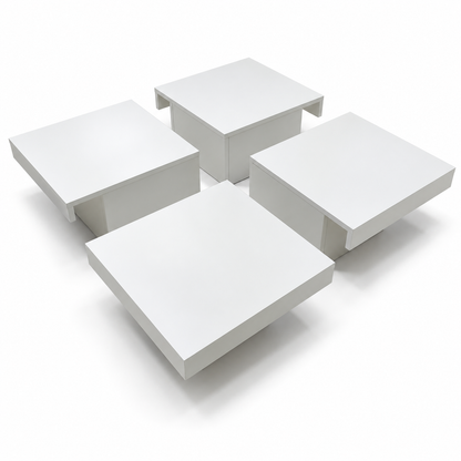 Home Centre 4-Piece Modular Square Coffee Table – White – 90 × 90 × 30 cm