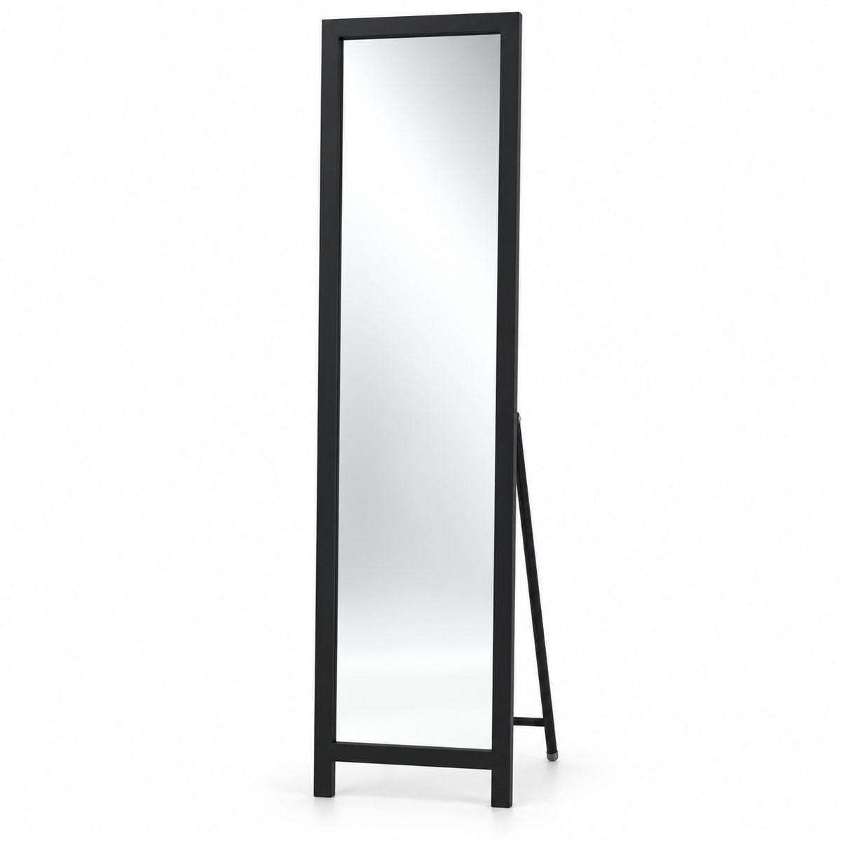 Freedom Full-Length Freestanding Dressing Mirror with Fold-Out Stand – Matte Black