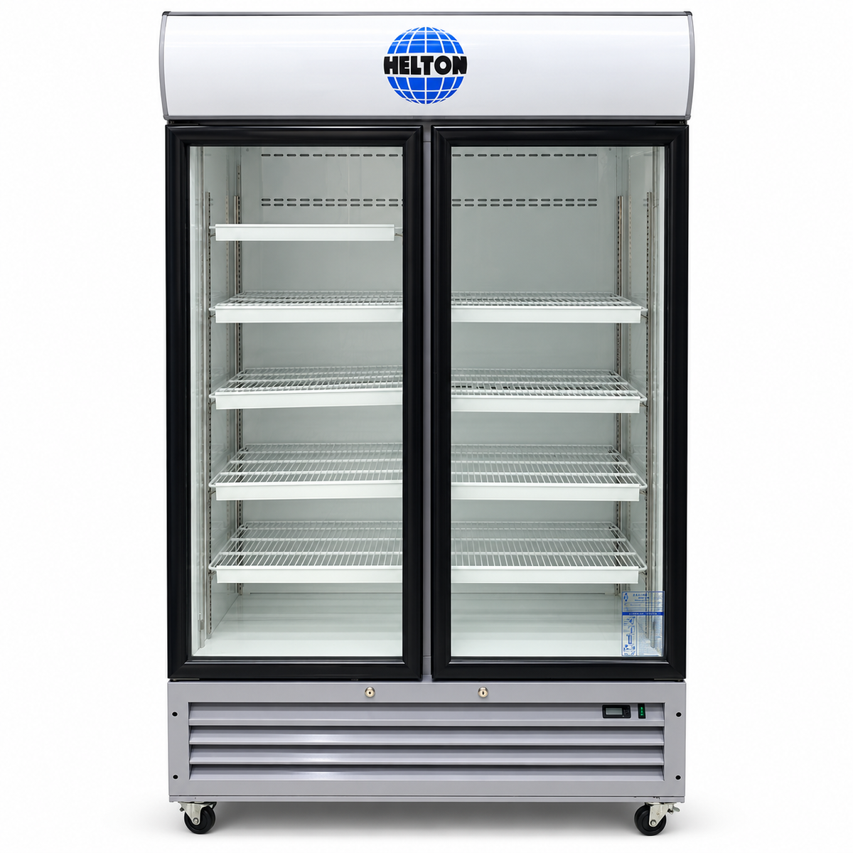 Celsius TSB2CF27 900L Double-Door Commercial Display Chiller – Silver – HELTON Branded
