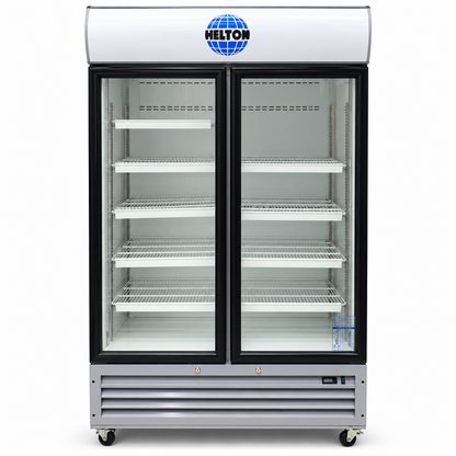 Celsius TSB2CF27 900L Double-Door Commercial Display Chiller – Silver – HELTON Branded