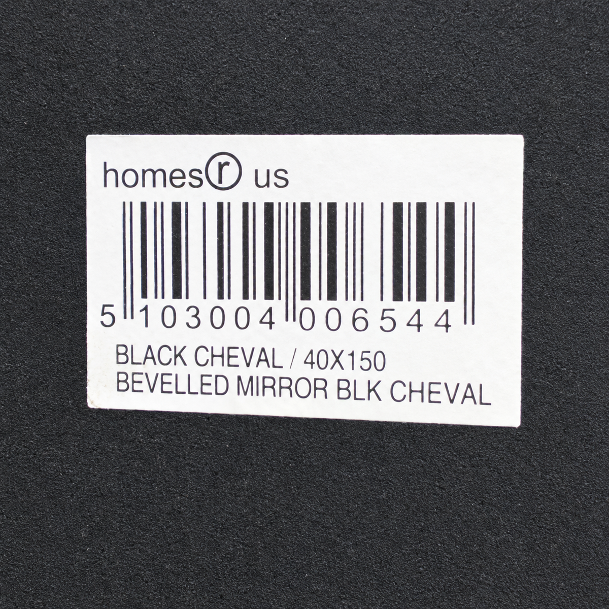 Homes r Us Black Cheval Bevelled Full-Length Mirror – 40 × 150 cm