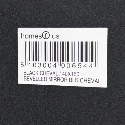 Homes r Us Black Cheval Bevelled Full-Length Mirror – 40 × 150 cm