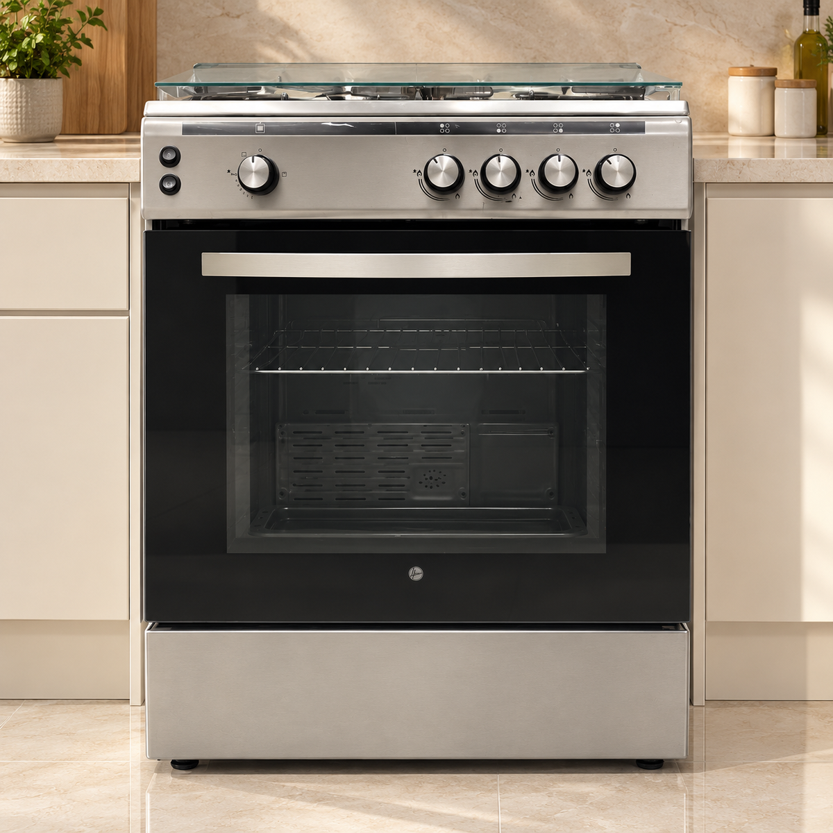 Hoover FGC6060-S1V 4-Burner Full Gas Cooker – 60 × 60 cm Stainless Steel