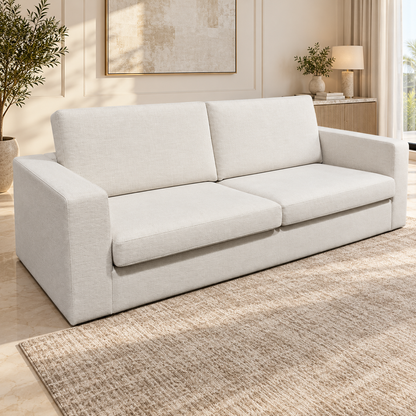 Home Centre 3-Seater Fabric Sofa – Ivory Beige