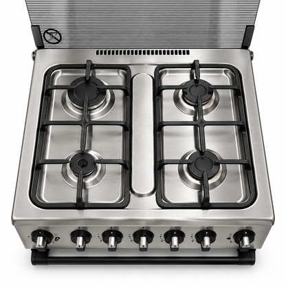 Midea CME6060-D 4-Burner Freestanding Gas Cooker with Oven & Grill – 60 × 60 cm – Stainless Steel