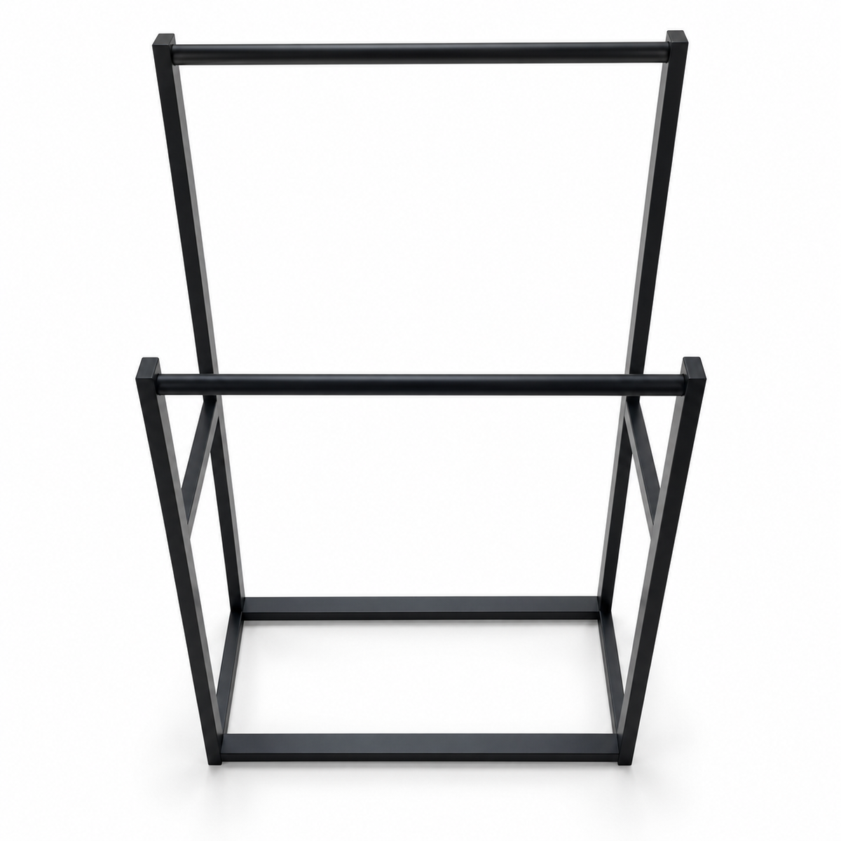 IKEA Freestanding 2-Tier Metal Towel Stand – Matte Black