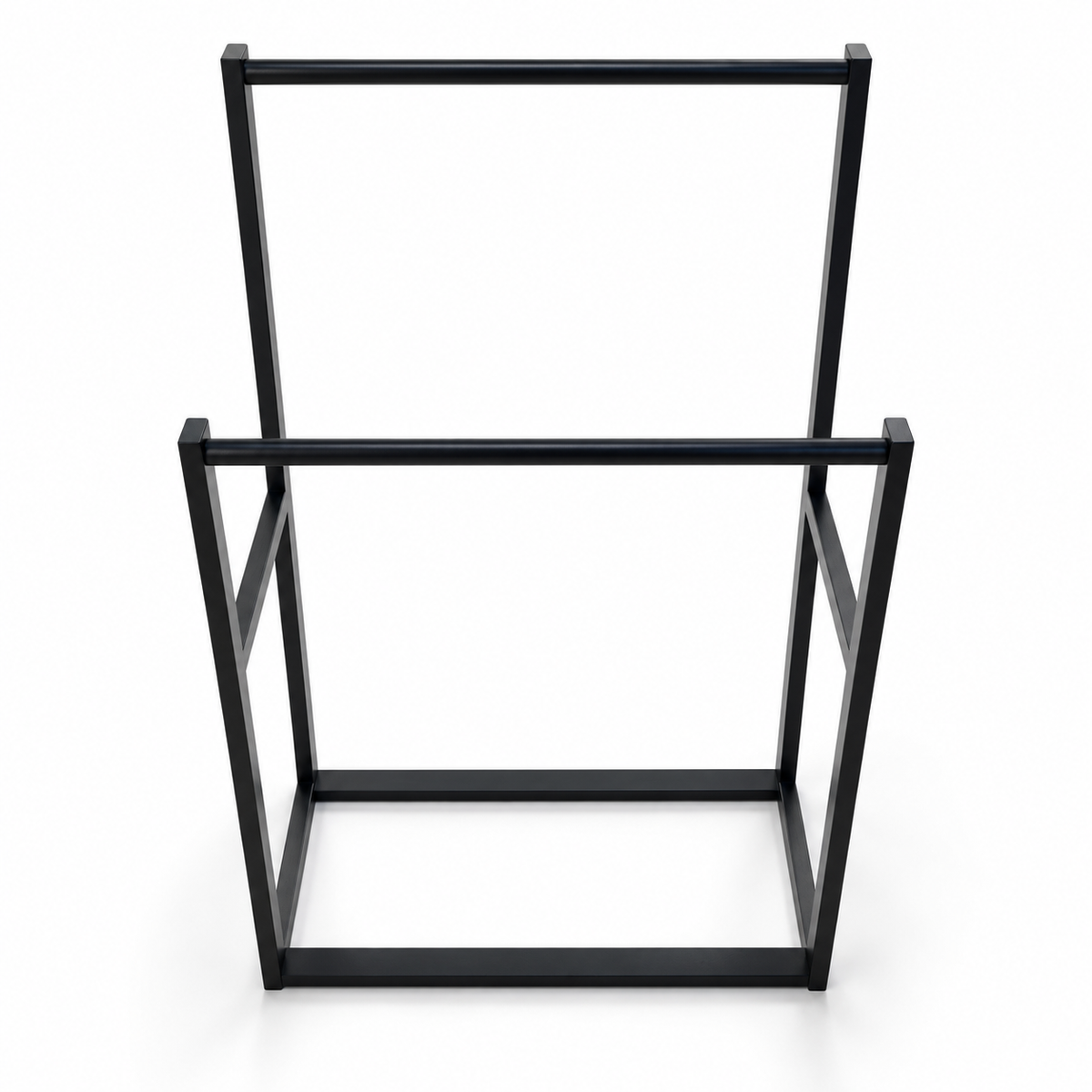 IKEA Freestanding 2-Tier Metal Towel Stand – Matte Black