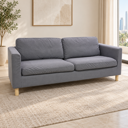 IKEA PÄRUP 3-Seater Fabric Sofa – Grey – 206 × 80 × 86 cm