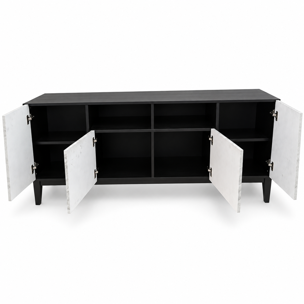 PAN Home Povera 4-Door TV Unit – 200 cm – Black & White Marble Style