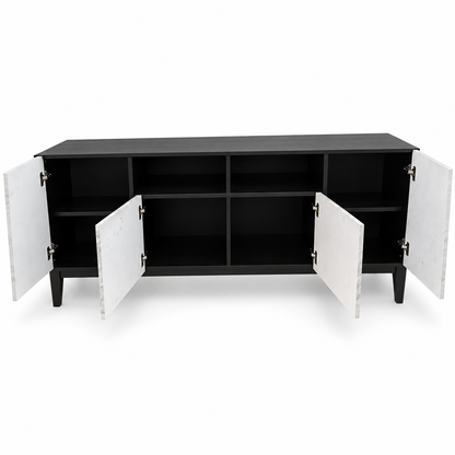 PAN Home Povera 4-Door TV Unit – 200 cm – Black & White Marble Style