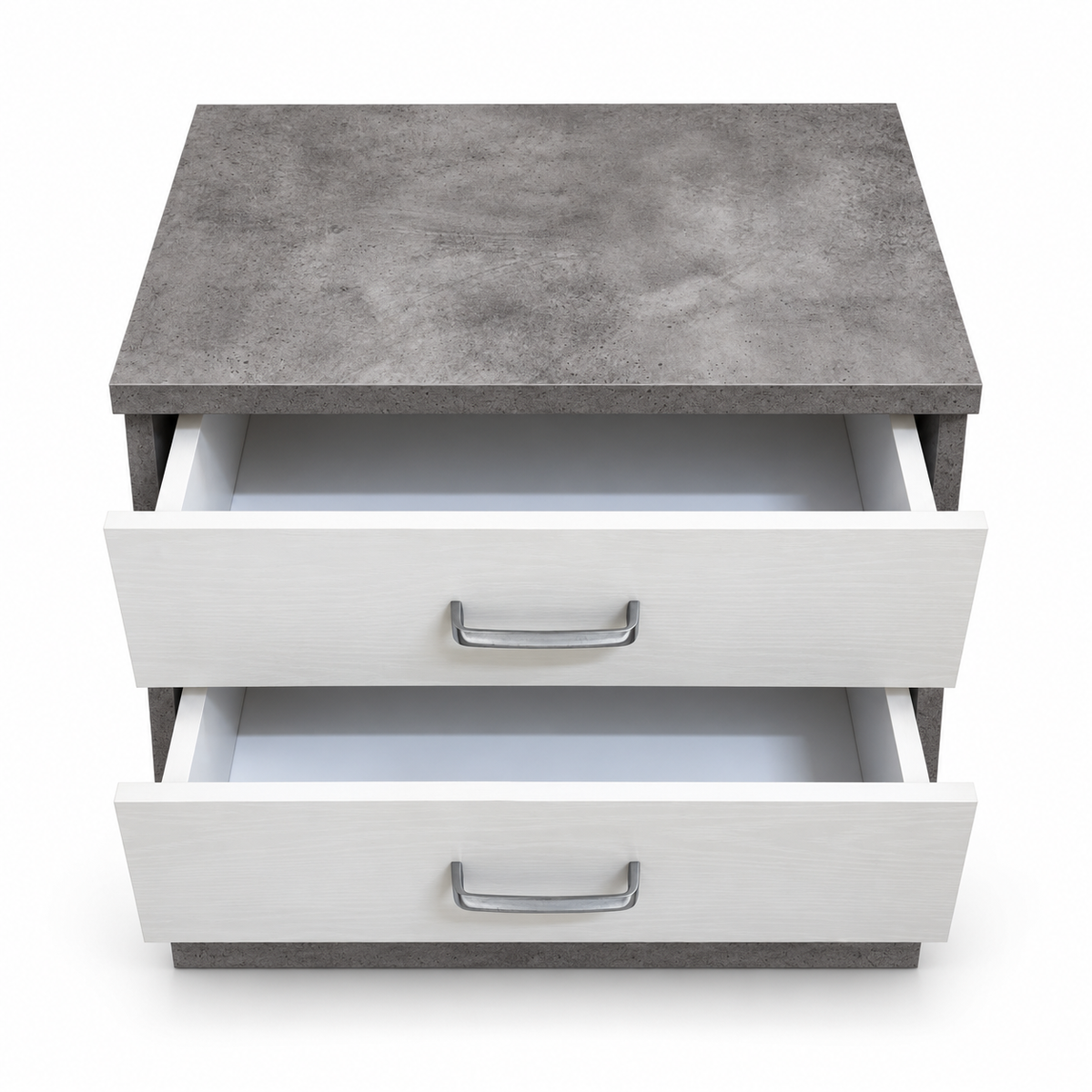 Danube Home Michigan 180×200 King Hydraulic Storage Bed with Mattress & 1 Bedside Table – White/Grey