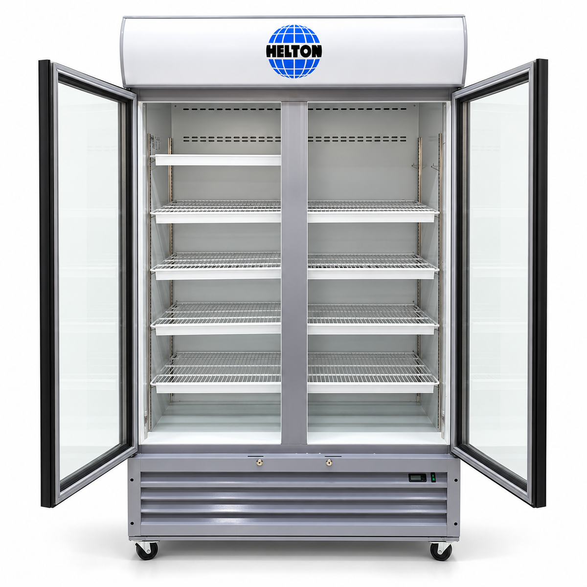 Celsius TSB2CF27 900L Double-Door Commercial Display Chiller – Silver – HELTON Branded