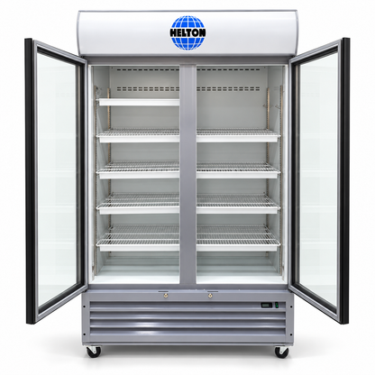 Celsius TSB2CF27 900L Double-Door Commercial Display Chiller – Silver – HELTON Branded