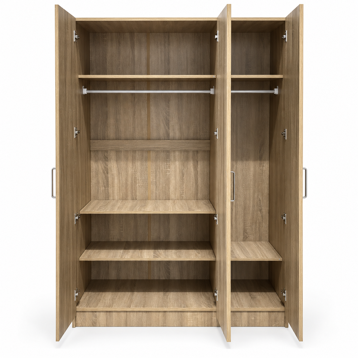 Danube Home Supreme 3-Door Wardrobe with Mirror – French Sonoma Oak – 120 × 52 × 190 cm