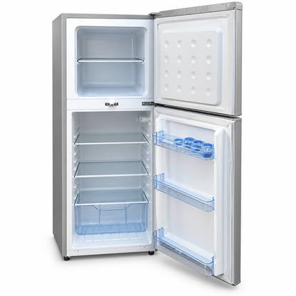 Geepas GRF1856SPN 180L Double Door Refrigerator – Silver